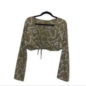 Vintage Tie Wrap Shirt with Bell Sleeves